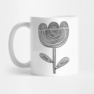 line art flower Mug